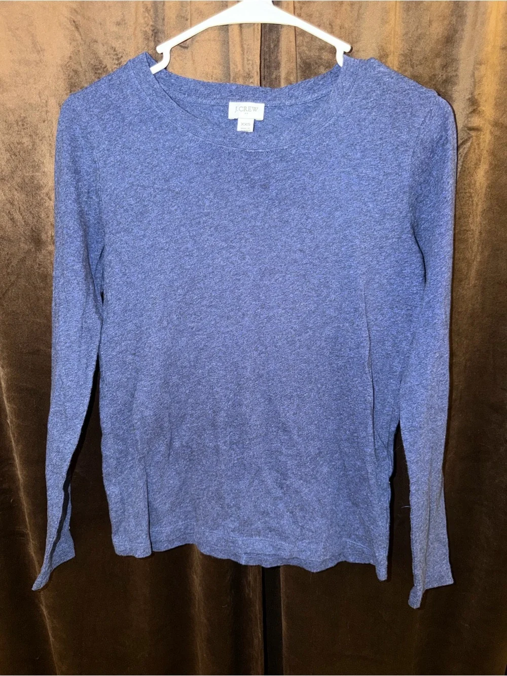 J. Crew Women's Heather Blue Crewneck Long-Sleeve Sweater